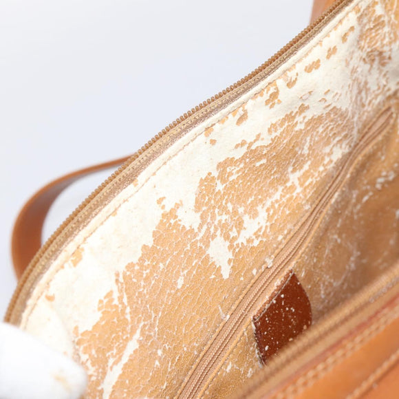 GUCCI Bamboo Shoulder Bag Leather Brown Gold Auth ep16426