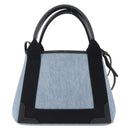 Balenciaga Navy Cabas XS Bag PVC Canvas Leather 2way Blue 390346 Auth ep16429-2