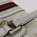 GUCCI GG Supreme Sherry Line Hand Bag PVC White Gold Auth ep16430A-9