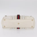 GUCCI GG Supreme Sherry Line Hand Bag PVC White Gold Auth ep16430A-6