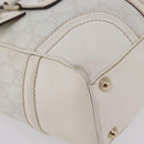 GUCCI GG Supreme Sherry Line Hand Bag PVC White Gold Auth ep16430A-10
