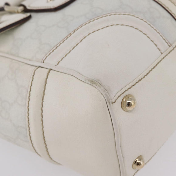 GUCCI GG Supreme Sherry Line Hand Bag PVC White Gold Auth ep16430A
