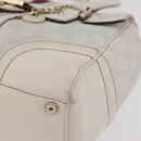 GUCCI GG Supreme Sherry Line Hand Bag PVC White Gold Auth ep16430A-15