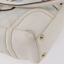 GUCCI GG Supreme Sherry Line Hand Bag PVC White Gold Auth ep16430A-16