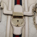GUCCI GG Supreme Sherry Line Hand Bag PVC White Gold Auth ep16430A-19
