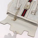 GUCCI GG Supreme Sherry Line Hand Bag PVC White Gold Auth ep16430A-20