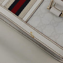 GUCCI GG Supreme Sherry Line Hand Bag PVC White Gold Auth ep16430A-22
