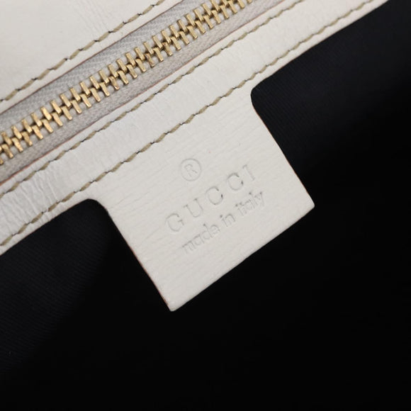 GUCCI GG Supreme Sherry Line Hand Bag PVC White Gold Auth ep16430A