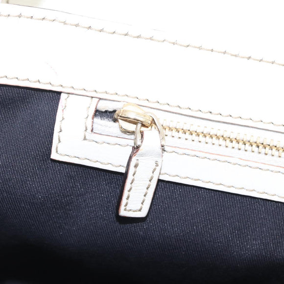 GUCCI GG Supreme Sherry Line Hand Bag PVC White Gold Auth ep16430A