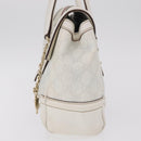 GUCCI GG Supreme Sherry Line Hand Bag PVC White Gold Auth ep16430A-4