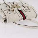 GUCCI GG Supreme Sherry Line Hand Bag PVC White Gold Auth ep16430A-7