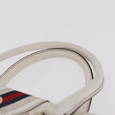 GUCCI GG Supreme Sherry Line Hand Bag PVC White Gold Auth ep16430A-14
