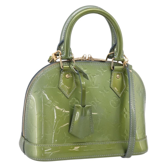 LOUIS VUITTON Vernis Alma BB Hand Bag Gris Art Deco M91677 LV Auth ep16432V