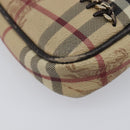BURBERRY Nova Check Chain Shoulder Bag PVC Beige Gold Auth ep16447A-15