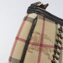 BURBERRY Nova Check Chain Shoulder Bag PVC Beige Gold Auth ep16447A-16