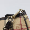 BURBERRY Nova Check Chain Shoulder Bag PVC Beige Gold Auth ep16447A-18