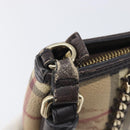 BURBERRY Nova Check Chain Shoulder Bag PVC Beige Gold Auth ep16447A-19