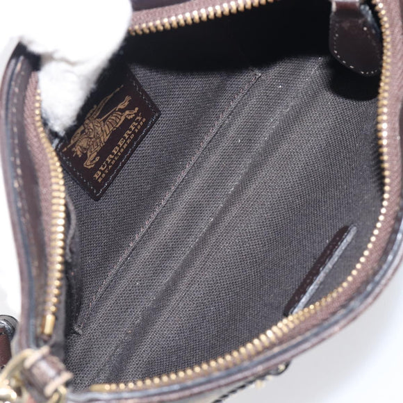 BURBERRY Nova Check Chain Shoulder Bag PVC Beige Gold Auth ep16447A