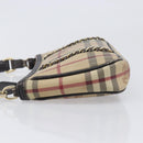 BURBERRY Nova Check Chain Shoulder Bag PVC Beige Gold Auth ep16447A-5