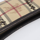 BURBERRY Nova Check Chain Shoulder Bag PVC Beige Gold Auth ep16447A-7