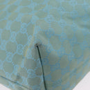 GUCCI GG Canvas Tote Bag 2way Outlet Light Blue Silver 257298 Auth ep16449A-13