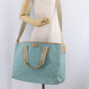 GUCCI GG Canvas Tote Bag 2way Outlet Light Blue Silver 257298 Auth ep16449A-27