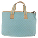 GUCCI GG Canvas Tote Bag 2way Outlet Light Blue Silver 257298 Auth ep16449A-3