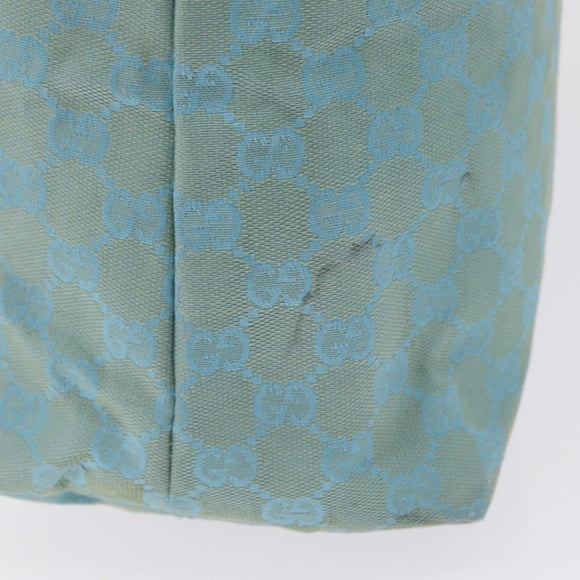 GUCCI GG Canvas Tote Bag 2way Outlet Light Blue Silver 257298 Auth ep16449A