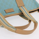 GUCCI GG Canvas Tote Bag 2way Outlet Light Blue Silver 257298 Auth ep16449A-8