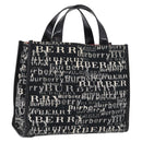 BURBERRY Hand Bag Canvas Black Silver Auth ep16451-1
