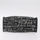 BURBERRY Hand Bag Canvas Black Silver Auth ep16451-5