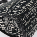 BURBERRY Hand Bag Canvas Black Silver Auth ep16451-9