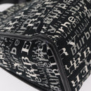 BURBERRY Hand Bag Canvas Black Silver Auth ep16451-16