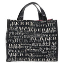 BURBERRY Hand Bag Canvas Black Silver Auth ep16451-13