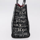 BURBERRY Hand Bag Canvas Black Silver Auth ep16451-3