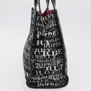 BURBERRY Hand Bag Canvas Black Silver Auth ep16451-4
