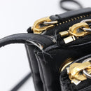 CELINE Trio Shoulder Bag Leather Black Gold Auth ep16452A-10