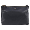 CELINE Trio Shoulder Bag Leather Black Gold Auth ep16452A-13