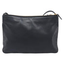 CELINE Trio Shoulder Bag Leather Black Gold Auth ep16452A-2
