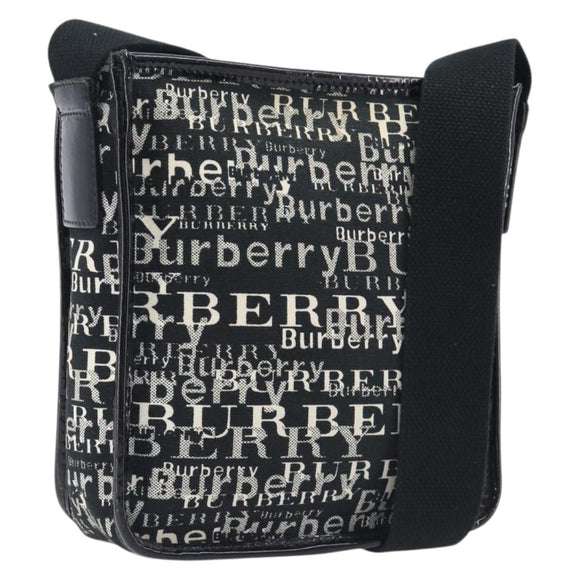 BURBERRY Shoulder Bag Canvas Black Auth ep16453