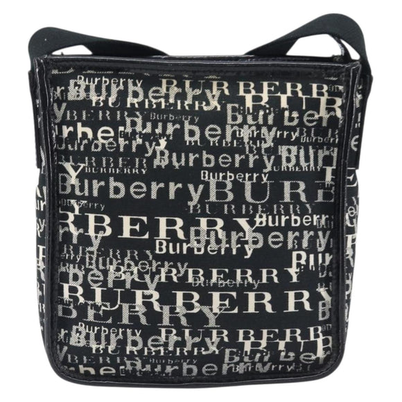 BURBERRY Shoulder Bag Canvas Black Auth ep16453