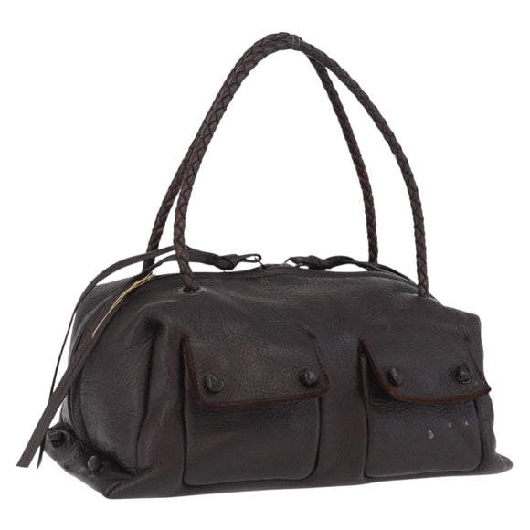 Bottega Veneta INTRECCIATO Hand Bag Leather Brown Auth ep16454