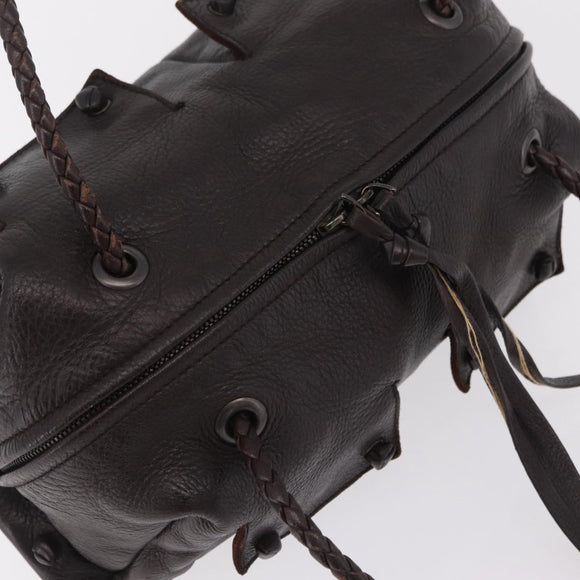 Bottega Veneta INTRECCIATO Hand Bag Leather Brown Auth ep16454