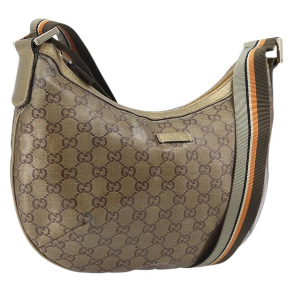 GUCCI GG Crystal Sherry Line Shoulder Bag Coated Canvas Gold 181092 Auth ep16456