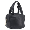 LOEWE Hand Bag Leather Black Gold Auth ep16467-1