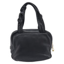LOEWE Hand Bag Leather Black Gold Auth ep16467-2