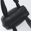 LOEWE Hand Bag Leather Black Gold Auth ep16467-6