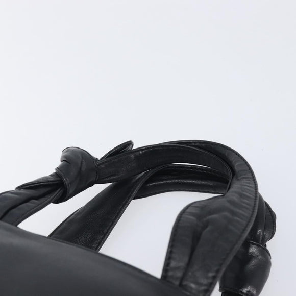 LOEWE Hand Bag Leather Black Gold Auth ep16467