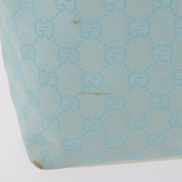 GUCCI GG Canvas Tote Bag Light Blue Gold 002 1099 Auth ep16469A