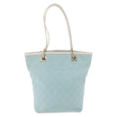 GUCCI GG Canvas Tote Bag Light Blue Gold 002 1099 Auth ep16469A-4